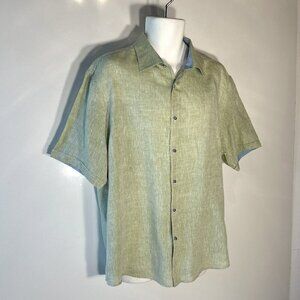 Report Collection Linen SZ XXL Shirt Daywear Resort Vacation Office Lightweight